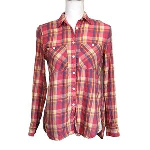 Ralph Lauren Denim & Supply Shirt Pink Plaid Cotton RL Utility Womens Size Small